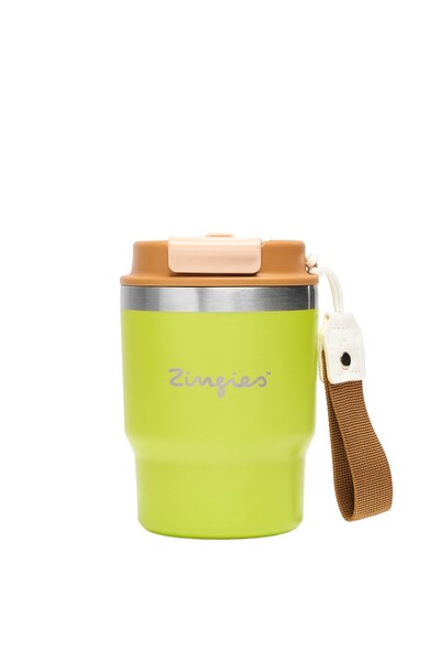 Zingies Νίκο Ανοξείδωτο Ποτήρι με Καλαμάκι και Στόμιο Εκροής 350ml / 12oz Πρά...