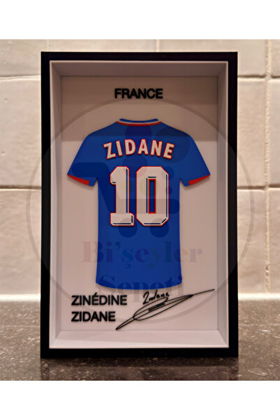 Bi'şeyler Sepeti Zinédine Zidane - Fransa - Forma İmzalı Çerçeve Hediyelik 14...