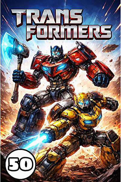 CARTOON NETWORK Coloring book - 50 Transformers illustrations - A4