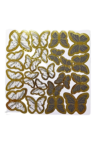 Balonsan Gold Foil Black 126 Pieces Butterfly Stickers for Balloons and Cake ...