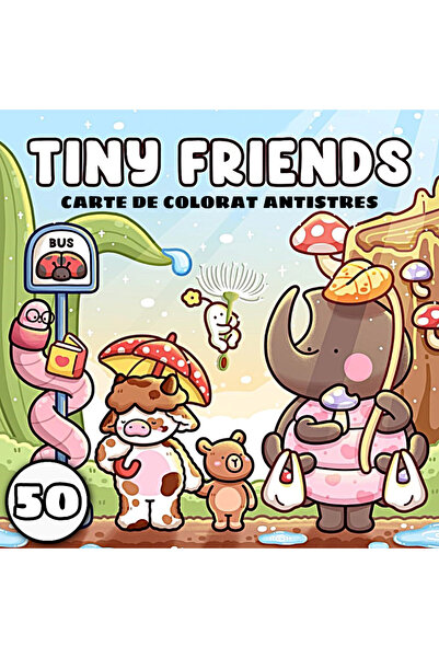 COZY Coloring book - 50 illustrations - Tiny Friends