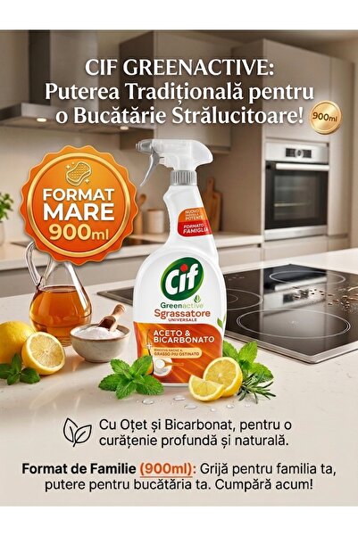 Cif Greenactive Universal Degreaser with Vinegar and Bicarbonate, Family Form...