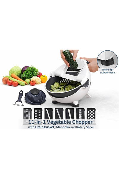 Tahwaz 11 in 1 Vegetable Chopper Slicer Cutter with Drain Basket Mandoline Ve...