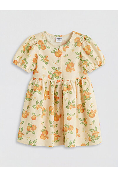 LC Waikiki Ecru Balloon Sleeve Girls' Dress