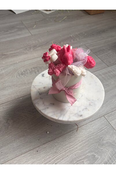 Roots&Flame Roots & Flame - Spring Pink Floral Arrangement Soy Wax Candle Bou...