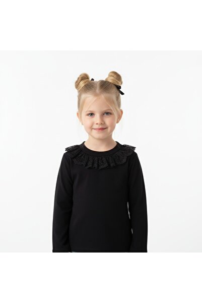 SeaBubbles Bluză pentru fetiță cu guler din dantelă