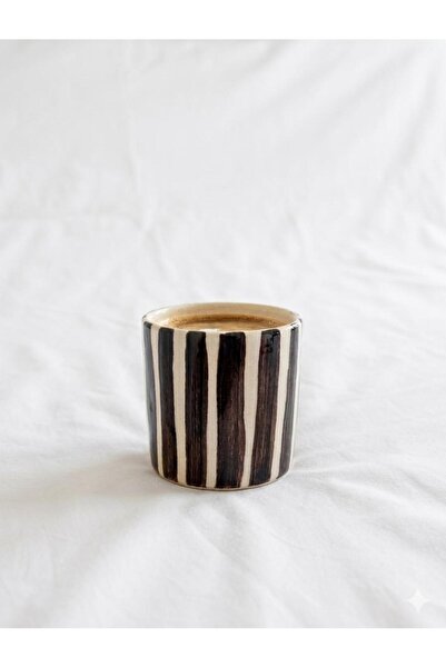 KACASTORE Handmade Ceramic Coffee Mug 200-230 ml |   Striped Design |   Turki...