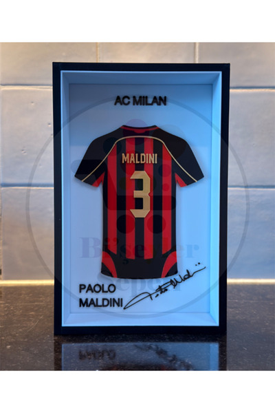 Bi'şeyler Sepeti Paolo Maldini - AC Milan - Forma İmzalı Çerçeve Hediyelik 14...