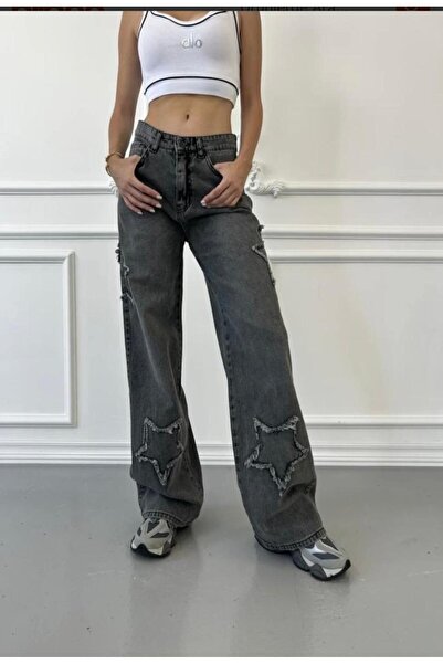 yesmoda Star Baggy Jean Snow Wash