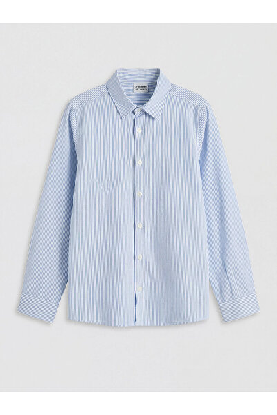 LC Waikiki Rmz Gi̇yi̇m Farkiyla Long Sleeve Striped Oxford Boys' Shirt