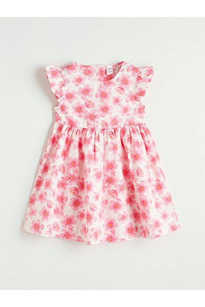 LC Waikiki Φόρεμα για κορίτσια με ροζ λαιμόκοψη