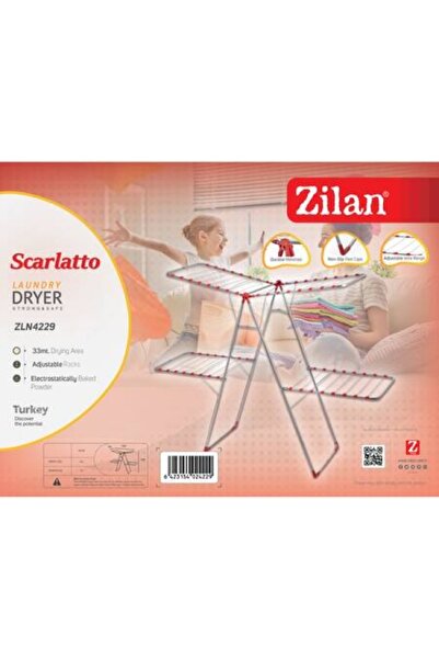 Zilan Folding clothes dryer ZLN4229 Scarlatto, drying surface 33m, capacity 20kg