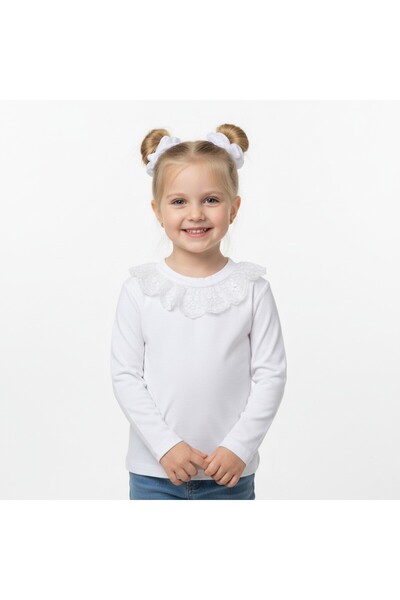 SeaBubbles Блуза за момиче с дантелена яка