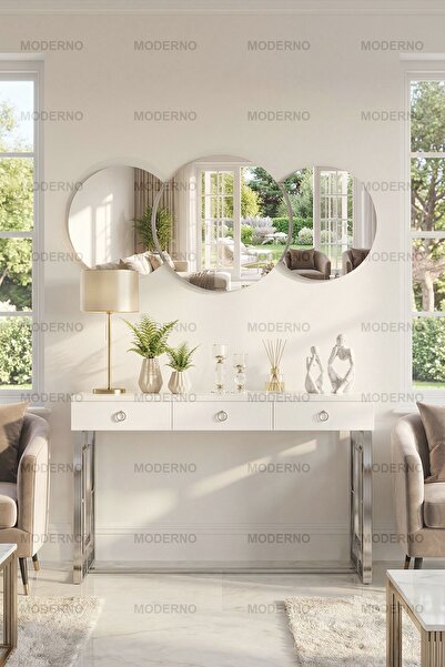 L' CAPO Dekoratif Duvar Salon Hol Makyaj Aynası 135x60 (3parça)