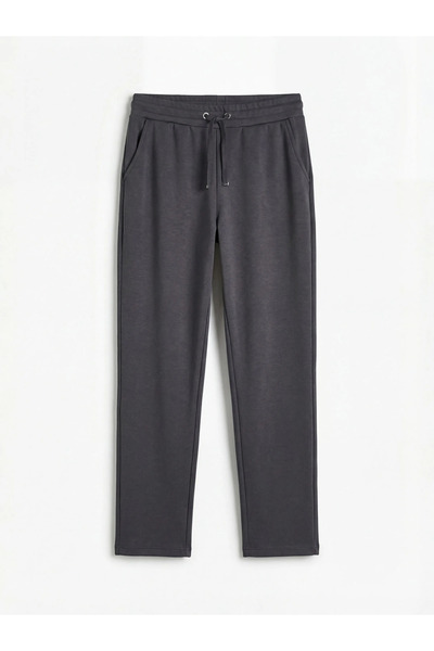 LC Waikiki Anthracite Soft Touch Women's Sweatpants with Elastic Waist