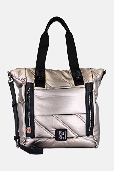 Refresh Women Brand Logo Tote Bag, Gunmetal