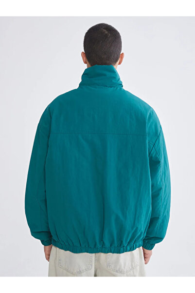 LC Waikiki Green Comfortable Fit Mock Neck Men's Coat