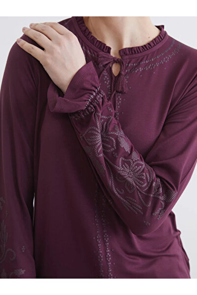 LC Waikiki Bluză cu model, cu volane și guler tip plastron