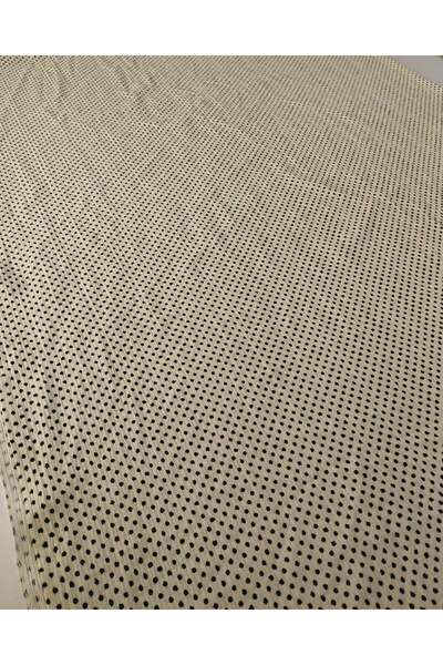 Kumaş Parça Бежева тканина з чорним горошок, м'ята джерсі, 150x225 см