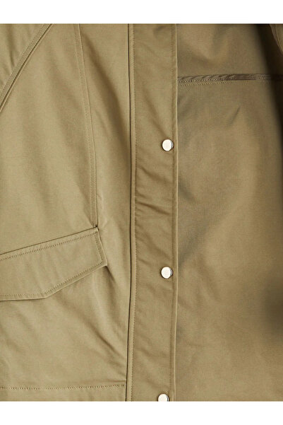 LC Waikiki Khaki Hooded Oversize Women's Raincoat