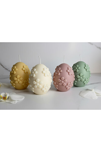 Claren Candles Scented egg candle with flowers - Spring fragrance, handmade, ...