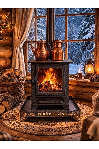 Türütoğlu Kuzine Şömine Türüt Kuzine Camlı Mini Şömine Soba