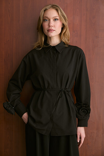 Melike Tatar Floral Brooch Shirt 32-2741