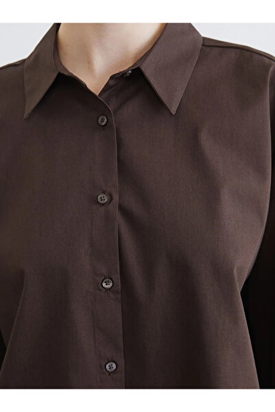 LC Waikiki Καφέ Γυναικείο Πουκάμισο Τουνίκ