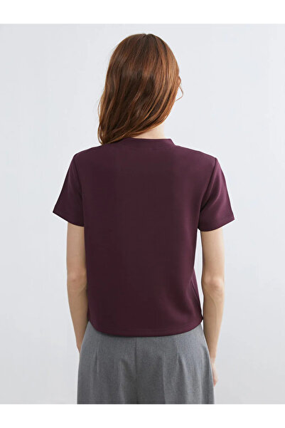 LC Waikiki Γυναικείο μπλουζάκι Plum Crew Neck