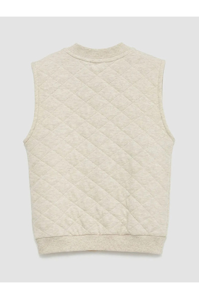 LC Waikiki Ecru Quilted Patterned Baby Boy Vest