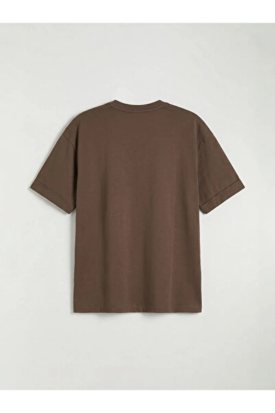 LC Waikiki Brown Crew Neck Printed Girl's T-Shirt