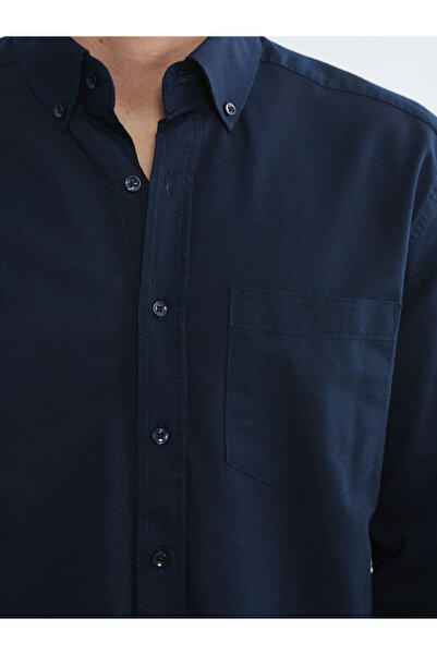 LC Waikiki Ανδρικό πουκάμισο Oxford σε μπλε ναυτικό χρώμα, κανονική εφαρμογή