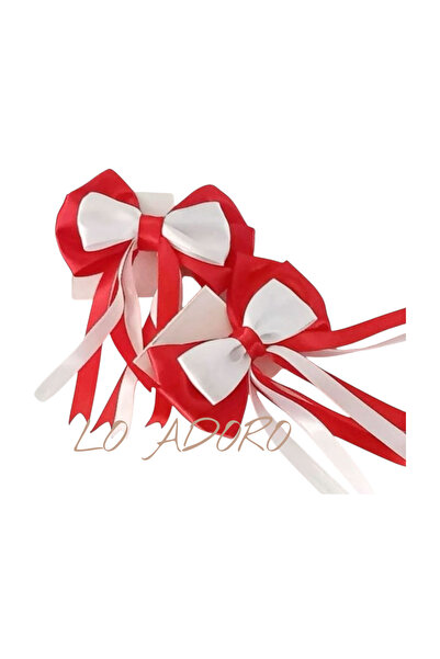 LO ADORO 23 квітня (2 шт.) Червоні, білі, чорні святкові заколки для волосся ...
