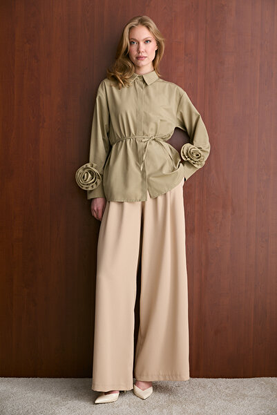 Melike Tatar Floral Brooch Shirt 32-2741