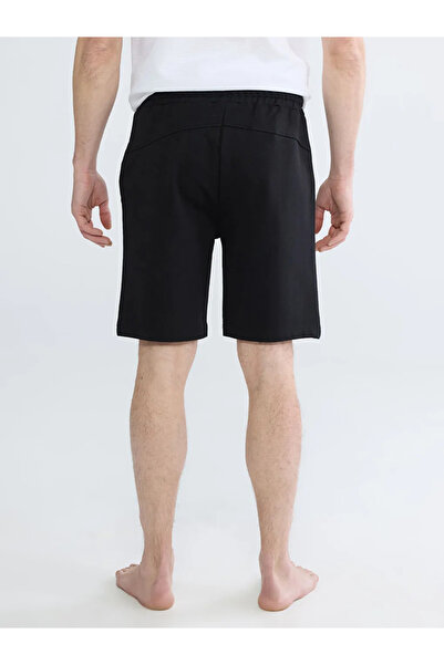 LC Waikiki Black Standard Fit Men's Pajama Bottom Shorts