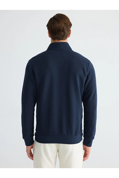 LC Waikiki Ανδρικό φούτερ με φερμουάρ σε σκούρο μπλε χρώμα, στάνταρ γραμμή, μ...