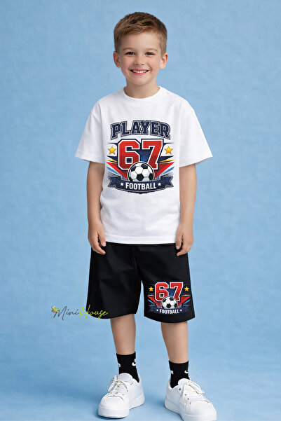 CACTUS COLLECTION SET 67 PANTALONI SCURTĂT CU IMPRIMEU FOTBAL ȘI TRICOU