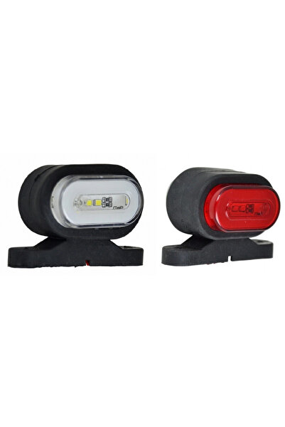AHMET OTOMOTİV (2 ADET) OVAL MİNİ TAKOZ NEON KIRMIZI-BEYAZ 12VOLT-24VOLT