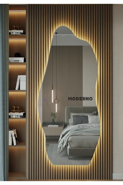 RİCAS DESİGN 160x70 Cm gün ışığı Salon Duvar Aynası Boy Duvar Aynası Ledli Bo...