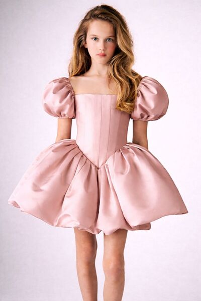 FKB FOR KIDS BABY Girl's Balloon Sleeve Corset Detailed Princess Dress