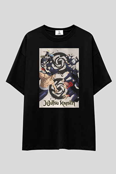 UmbraWear Tricou Jujutsu Kaisen |   Tricou unisex, 100% bumbac, alb-negru, cu...