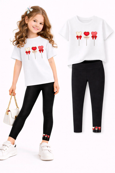 genosha طقم بنطلون ضيق وتي شيرت للفتيات/ مجموعة الأم والابنة