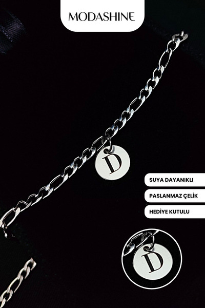 ModaShineShop Letter D Bracelet – Stainless Steel Bracelet, Gift for Lover, S...