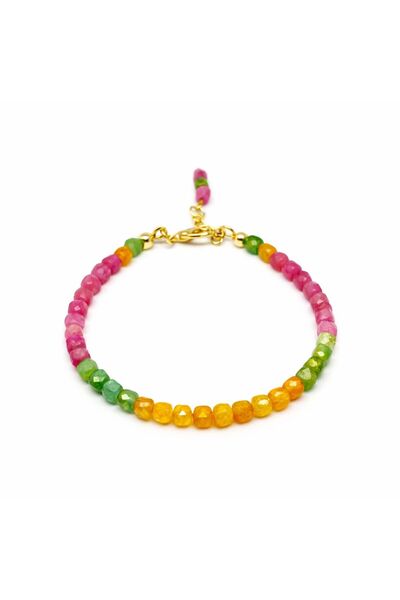 Agatella Tasarım Natural Tourmaline Stone Steel Apparatus Bracelet Handmade C...