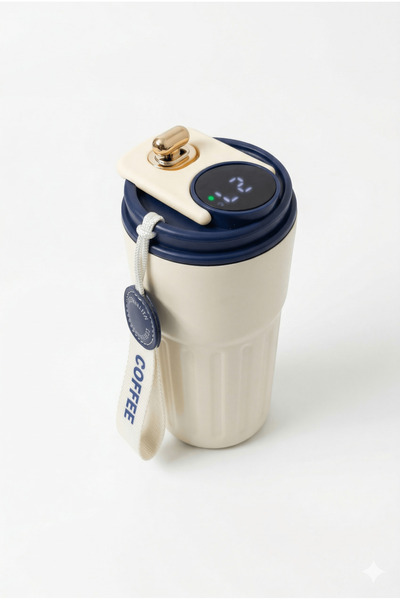 Gökyüzü ışığı Dijital Sıcaklık Göstergeli 450 ml Paslanmaz Çelik Termos-Kupa ...