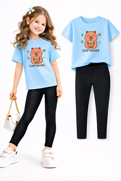 genosha طقم بنطلون ضيق وتي شيرت للفتيات/ مجموعة الأم والابنة