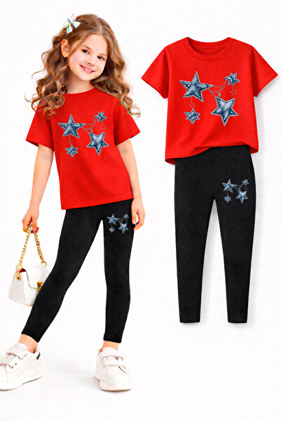 genosha طقم بنطلون ضيق وتي شيرت للفتيات/ مجموعة الأم والابنة