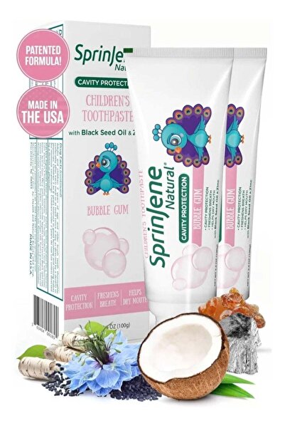 SprinJene Sprinjin Natural Toothpaste for Kids Bubble Gum Flavor - 100g