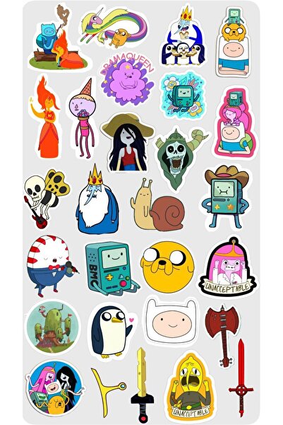 Limitless Design Adventure Time Sticker Seti 22x30 cm – Çizgi Film Karakterli...