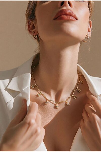 CESS JEWELRY Premium 14K Sallantılı Yıldız Kolye